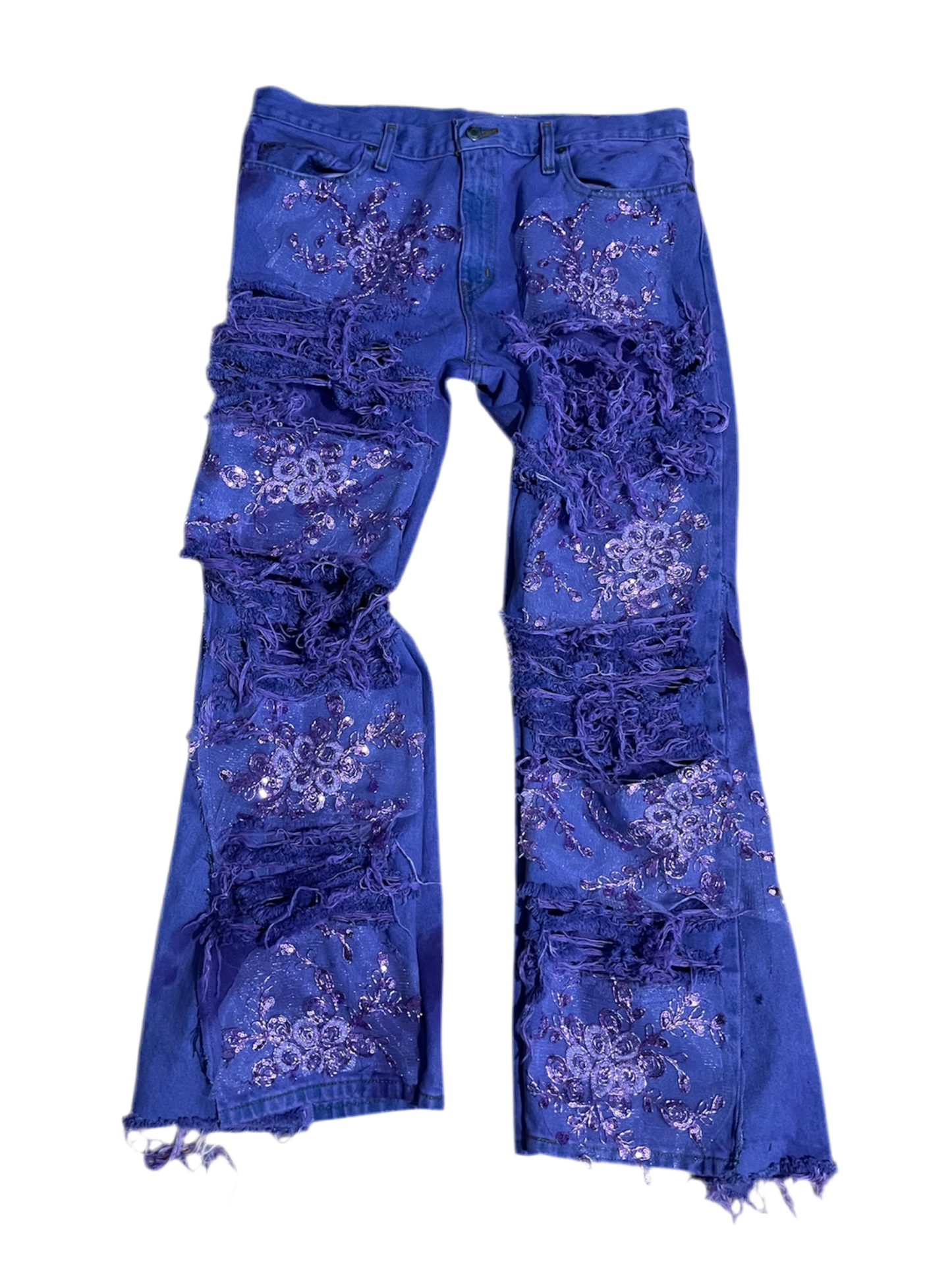 Purple Flower Denim