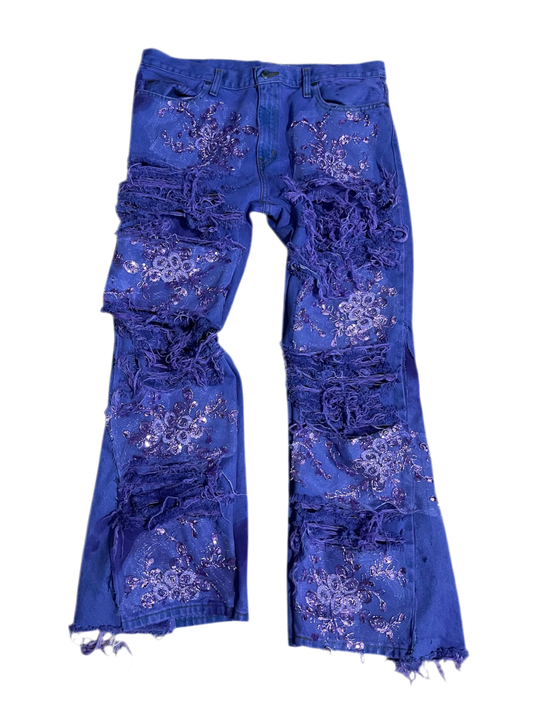 Purple Flower Denim