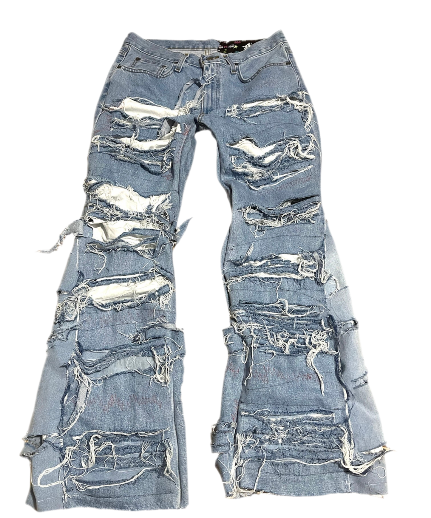 Flared blue denim