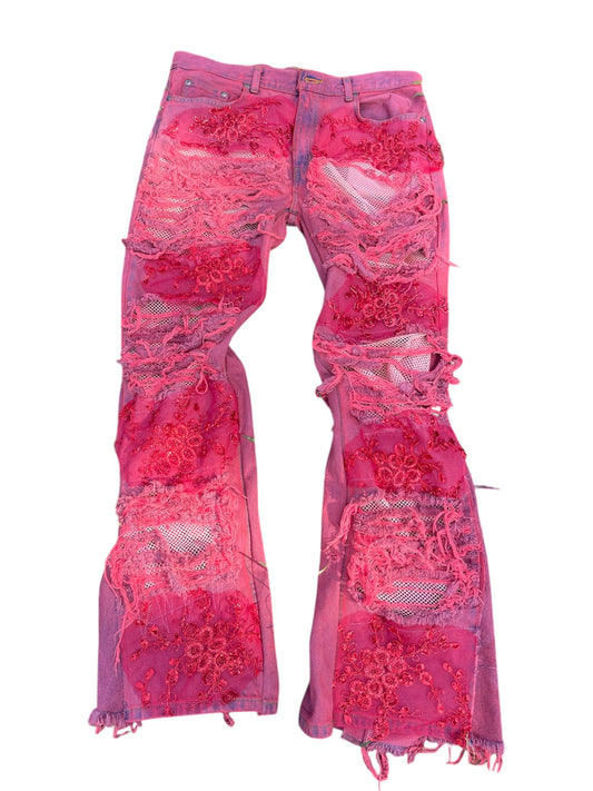 Pink Flower Denim