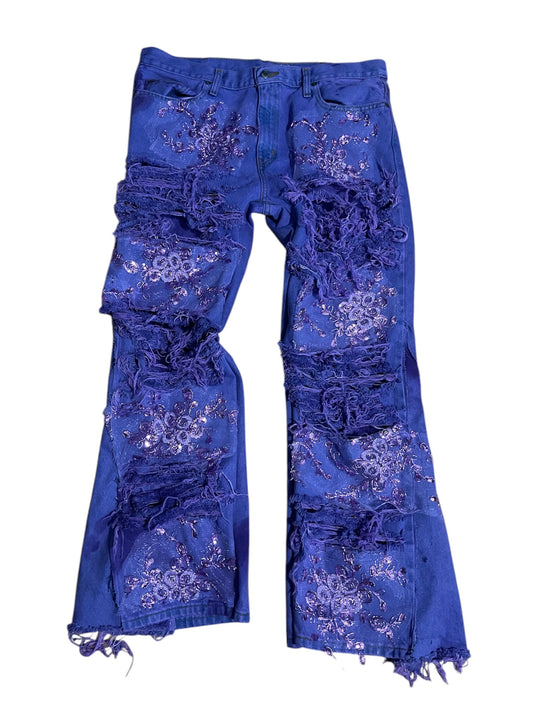 Purple Flower Denim