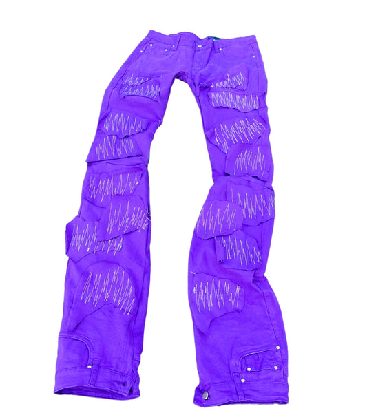 Purple Patchwork Denim